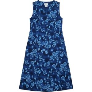DBY Ltd. Dress Womens 24W Blue Floral Sleeveless Round Neck A-Line Long Maxi